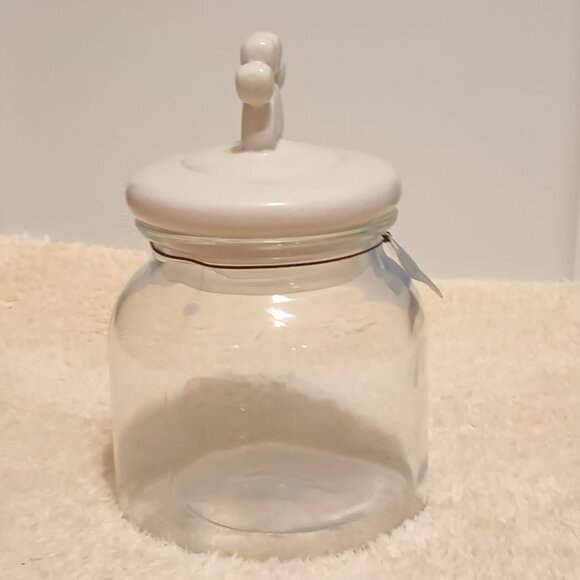 NWT ~ Play On! Pet Glass Treat Storage Jars with Ceramic Lid & Paw Print Handle - Picture 2 of 6